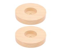 SWETRACE Table with Pre-Drill Holes Or Replacement Design for Broken 2pcs Round Wooden Base Composite Material Lamp Old Lamp Bases for Home Or Office