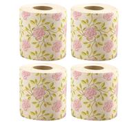 SWETRACE Toilet Paper Rose Print Bamboo Pulp 4 Rolls Decorative Tissue Rolls Suitable for Bathroom and Powder Room