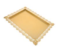 SWETRACE Tray and Serving Guests for Organizing Fruit Rectangular Iron Food Plate in Golden Colour with Design at Friends Parties and Outings