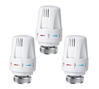 Swetup Trv Thermostatic Radiator Valve, Thermostatic Valves Head Only, Radiator Thermostat Head M30 x 1.5, Standard Radiator Valves Replacement Head for Home Office, White, 3PCS