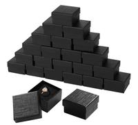 SWEWARM 200 Pcs Cardboard Jewelry Gift Boxes Bulk, 2 x 2 x 1.2 Inch Small Black Boxes for Gifts, Earring Ring Boxes, Bulk Ring Boxes for Multiple Jewelry Storage & Display