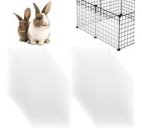 SWEWARM 24 Pcs Splash Guards, 10 x 8.2 in Clear Plastic Rabbit Cage Urine Guards, Flexible Habitat Protective Sheets for Small Animals, Guinea Pigs, Hamsters, Pet Cage Liner Panels
