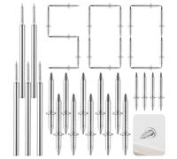 SWEWARM 500 PCS Double-Headed Skirting Thread Seamless Nails, Dual-Headed Nails with 5 Installation Barrels, Skirting Liner Non-Marking Hidden Nails, 2-Sided Invisible Screws and Sleeve Tools
