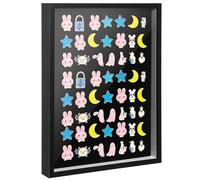 SWEWARM Pin Display Case, 16.5 x 12.5 in Large Enamel Pin Collection Display Shadow Box, 3 cm / 1.18 in Deep, Acrylic Top, Includes Black Felt Board, Wooden Frame, Perfect for Brooches, Badges