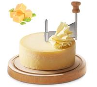 SWEWARM Tête de Moine Rotary Cheese Curler Set with Wood Base - Stainless Steel Manual Chocolate & Cheese Grater for Home Kitchen, Restaurant & Cafe