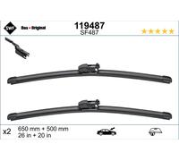 SWF Wiper blade 119487 650, 500 Front Flat wiper blade with spoiler for left-hand drive vehicles BMW: X3, JAGUAR: E-Pace