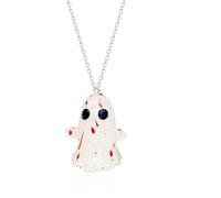 swglcowo Halloween Ghost Pendant Necklace Gothic 3D Resin Glow in the Dark Blood Ghosts Pumpkin Corn Spooky Necklace Earrings for Women Men Halloween Cosplay Costume Party Jewelry Accessories, M
