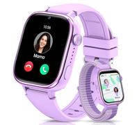 SWGOTA 4G Children's Smartwatch with GPS and Calls, Smartwatch Watch Children Video Call/Voice Chat/SMS, SOS/School Mode/Alarm Clock/Camera/Pedometer/Sleep, Gift for Boys/Girls, Purple