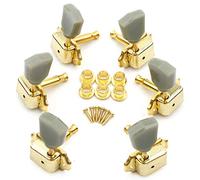 Swhmc 6pcs/Set Guitar Tuning Pegs 3L3R Heavy Duty String Tuning Keys Pegs Machine Heads Button Closed Gear Gold for LP Classical Guitar