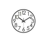 SWHONG 8-inch Wall Clock with a Black Frame White Background Large Arabic Numerals Elegant Simple for the Living Room Bedroom Study