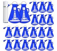 Swiffen 20 Pcs Cheerleading Gifts Bulk Natural Lip Balm Holder with Tassel Hanging Keychain Charms Set Cheer Team Gifts for Cheer Teen Teammates Sports Party Supplies Back to School Gift(Blue)