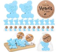 Swiffen 50 Sets Baby Shower Soap Favors for Guests Boy Girl Mini Handmade Scented Soaps with Thank You Tags and Organza Bags for Shower Gender Reveal Party Favors(It's A Boy,Blue Bear)