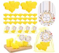 Swiffen 50 Sets Bee Themed Baby Shower Soap Party Favors - Cute Bee Shape Soaps with Thank You Cards and Organza Bags, Guests Gifts for Baby Shower Game Prizes Wedding Gender Reveal
