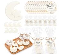 Swiffen 50 Sets Twinkle Baby Shower Moon Star Soap Favors for Guest, White | Mini Handmade Scented Soaps, with Thank You Tags, for Girl Boy Baby Shower, Gender Reveal Party Return Gift Decoration