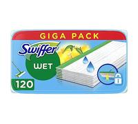 Swiffer 120 Wet Cloths, Lemon, Maxi Size, Deep Hygienic Cleaning, Removes Dirt and Bacteria, for All Types of Floors