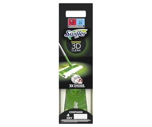 Swiffer 3D Dust Catcher Clean Starter Kit (1 Mop + 4 Dry Wipes + 2 Wet Wipes), Catches and Retains Dust Even in Cracks for Pet Hair
