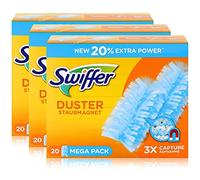 Swiffer Dust Magnet Refill Pack of 3 (3 x 20 Wipes), Absorbs and Locks 3 x More Dust and Hair