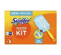 Swiffer Dust Magnet Starter Set (1 Handle + 3 Refill Cloths with Febreze Fragrance) Catches and Closes 3 Times More Dust and Hair Than Conventional Duster