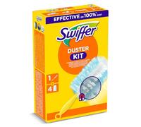 Swiffer Duster Starter Kit (1 handle and 4 refills), captures and locks in 3x more dust and hair compared to a traditional duster