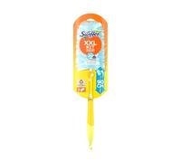 Swiffer Duster XXL Kit, Light Blue/Yellow, Floor Cleaner with 90cm Extendable Wood Handle, Flexible Feather Head, Trap & Lock - 1 Handle + 2 Duster Refills