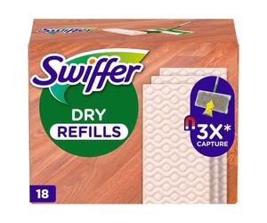 Swiffer Floor Mop Dry Floor Cloths Refill Pack of 18 Catches and Locks Dust