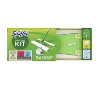 Swiffer Floor Mop Starter Set (1 Floor Rod + 11 Floor Cloths), Green, 8 Dry