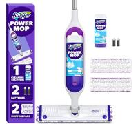 Swiffer PowerMop Multi-Surface Mop Kit for Floor Cleaning, Fresh Scent, Mopping Kit Includes PowerMop, 2 Mopping Pad Refills, 1 Floor Cleaning Solution with Fresh Scent and 2 Batteries