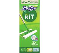 Swiffer Starter Kit for Cleaning Floors with 1 mop 8 Refills for Dry and 3