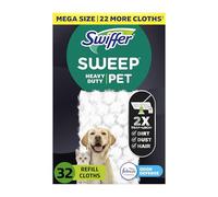 Swiffer Sweeper Pet, Heavy Duty Dry Sweeping Cloth Refills with Febreze Odor Defense, 32 Count