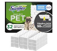 Swiffer Sweeper Pet, Heavy Duty Dry Sweeping Cloth Refills with Febreze Odor Defense, 32 Count