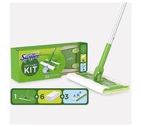 Swiffer Wet & Dry Cleaning Mop Basic Kit for Cleaning Wood and Floors, Includes: 1 Mop, 6 Dry Cloths, 3 Wet Cloths