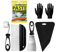 Swiflee and Co Wallpaper Paste Kit - Includes 10 Roll Wallpaper Paste And Wallpaper Kit With Smoother, Scraper, Brush