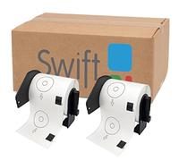 Swift 2 x Compatible DK-11207 58mm Round White Thermal CD DVD Labels Compatible with Brother QL-1100 QL-1060N QL-570 QL-580 QL-700 QL-710W QL-800 QL-810W QL-820NWB Printers