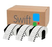 Swift 2 x Compatible DK-22205 62mm x 30.48m White Thermal Continuous Paper Tape Labels Compatible with Brother QL-1100 QL-1060N QL-570 QL-580 QL-700 QL-710W QL-800 QL-810W QL-820NWB Printers