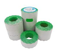 Swift 26 x 12 mm Price Gun Labels Green 10 Rolls 10,000 Stickers CT4 Wavy Edge Pricemarking Tags Fits Many Pricing Labellers