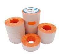 Swift 26 x 12 mm Price Gun Labels Orange 10 Rolls 10,000 Labels Stickers CT4 Wavy Edge Pricemarker Tags Fits Many Pricing Labellers, Bulk Compatible Refill for Retail Shop and Price Tagging