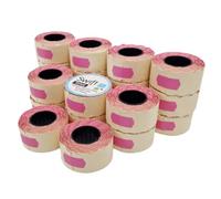 Swift 26 x 12 mm Price Gun Labels Pink 20 Rolls 20,000 Labels Stickers CT4 Wavy Edge Pricemarker Tags Fits Many Pricing Labellers, Bulk Compatible Refill for Retail Shop and Price Tagging