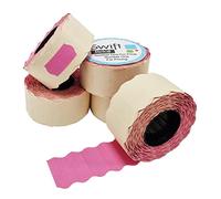 Swift 26 x 12 mm Price Gun Labels Pink 5 Rolls 5,000 Stickers CT4 Wavy Edge Pricemarking Tags Fits Many Pricing Labellers