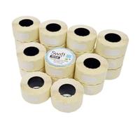 Swift 26 x 12 mm Price Gun Labels White 20 Rolls 20,000 Labels Stickers CT4 Wavy Edge Pricemarker Tags Fits Many Pricing Labellers, Bulk Compatible Refill for Retail Shop and Price Tagging