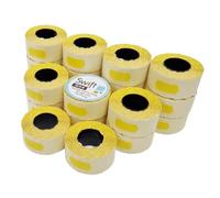 Swift 26 x 12 mm Price Gun Labels Yellow 20 Rolls 20,000 Labels Stickers CT4 Wavy Edge Pricemarker Tags Fits Many Pricing Labellers, Bulk Compatible Refill for Retail Shop and Price Tagging