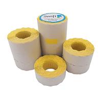 Swift 26 x 12 mm Price Gun Labels Yellow 200 Rolls 200,000 Labels Stickers CT4 Wavy Edge Pricemarker Tags Fits Many Pricing Labellers, Bulk Compatible Refill for Retail Shop and Price Tagging