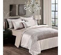 swift 3 Piece Fancy Duvet Cover Sequin Bedding Set with Pillowcase Silky Glittery Velvet (Mink, Super King)