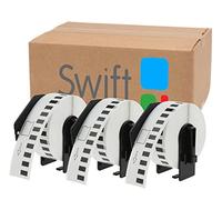 Swift 50 x Compatible DK-22214 12mm x 30.48m White Thermal Continuous Paper Tape Labels Compatible with Brother QL-1100 QL-1060N QL-570 QL-580 QL-700 QL-710W QL-800 QL-810W QL-820NWB Printers