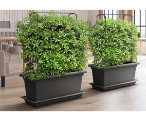 Swift 800mm Magnus Planter, Trough Flowerpot - Self-Watering Mobile Living Wall Kit With Vermiculite - W79 D38 H39, 78L - Stone Grey