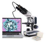 Swift Binocular Microscope Set with 5MP Camera and Slides,40X-2500X,Siedentopf Head,Professional Compound Lab Microscope for Adults