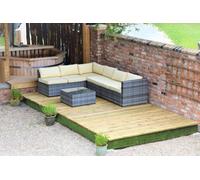 Swift Foundations Swift Deck Complete Garden Decking Kit 2.4 x 4.7m - Size: 8 x 16ft - Brown - Wilko