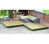 Swift Deck - Self-Assembly Garden Decking Kit - 4.75 X 4.7M Corner - Includes Height Adjustable Foundations