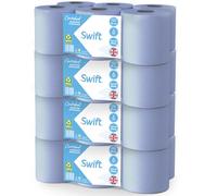 Swift Embossed Blue Rolls 24 Pack | 5520 Sheets | 2-Ply Food Grade | Professional & Household Use | Unscented | Made in UK | Mega Bulk | Recycled Paper