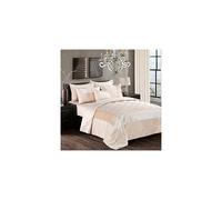 swift Fancy 3 Piece Bedspread Set Luxury Sequin with Crushed Velvet Quilted Bed Comforter with Pillow Sham Beige Super King
