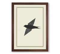 Swift Flight Minimalist Framed Wall Art Print A1 (84.1×59.4cm) Walnut, Wall Decor for Living Room, Bedroom, Office & Home, Ready to Hang, Art Gift